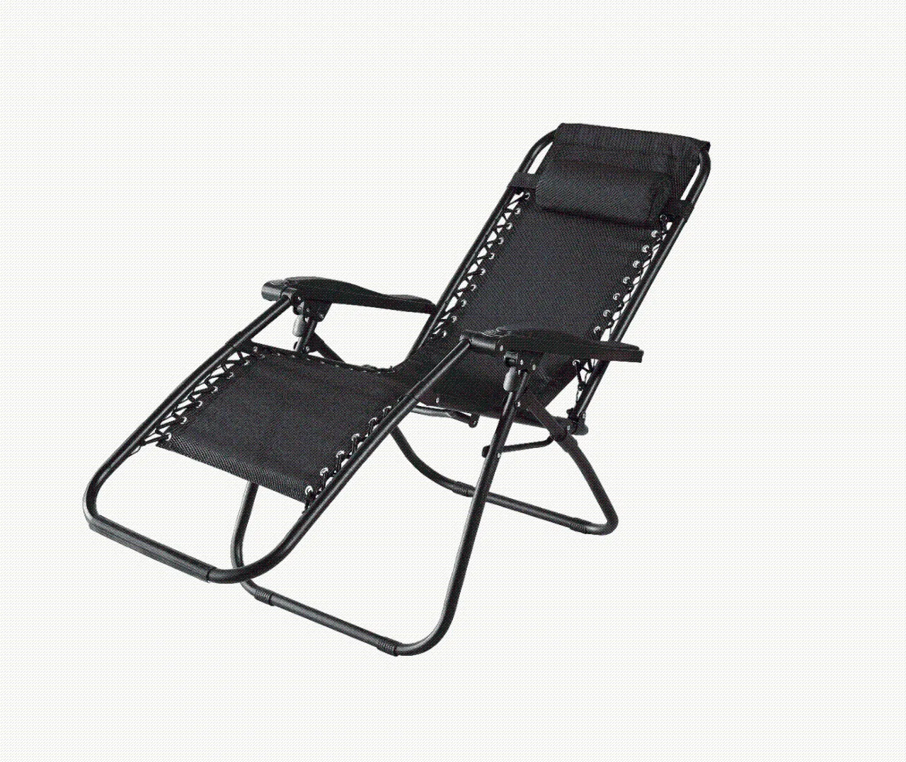 2-Pack Foldable Garden Sun Lounger Set with Headrest & Side Table，Outdoor Recliner for Camping & Hiking  KJF012