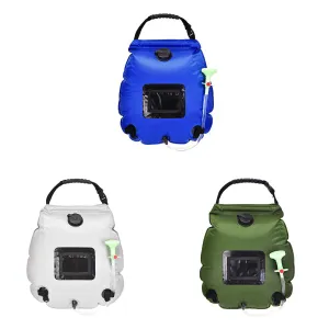 20L Solar Heated Camping Shower Bag - Portable, Foldable, with Switchable Shower Head for Outdoor Hiking & Climbing