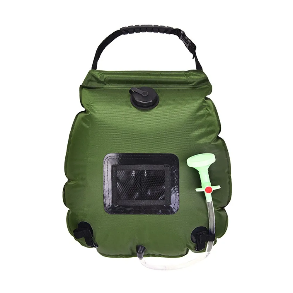 20L Solar Heated Camping Shower Bag - Portable, Foldable, with Switchable Shower Head for Outdoor Hiking & Climbing