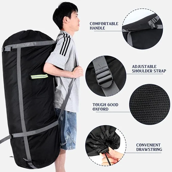 52 Inch Large Camping Chair Replacement Bag Heavy Duty Oxford Storage Folding Chair Carry Bag with Adjustable Strap Handle Pocket for Travel Outdoor Camping Sports, No Chair Included