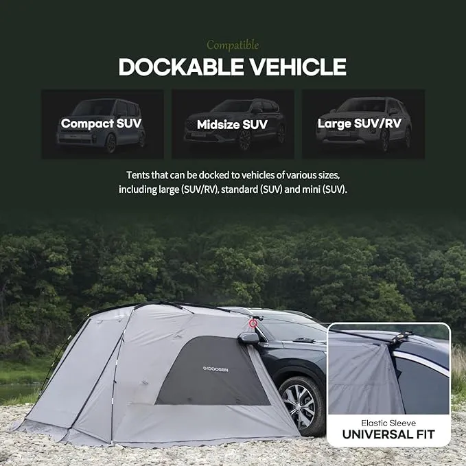 A1 Car Awning Outdoor Tent for SUV/MPV/Van,Achieve Canopy Waterproof Camping Tents with 3 Doors & 2 Mesh Windows,Suitable for The Rear or Side of A Car