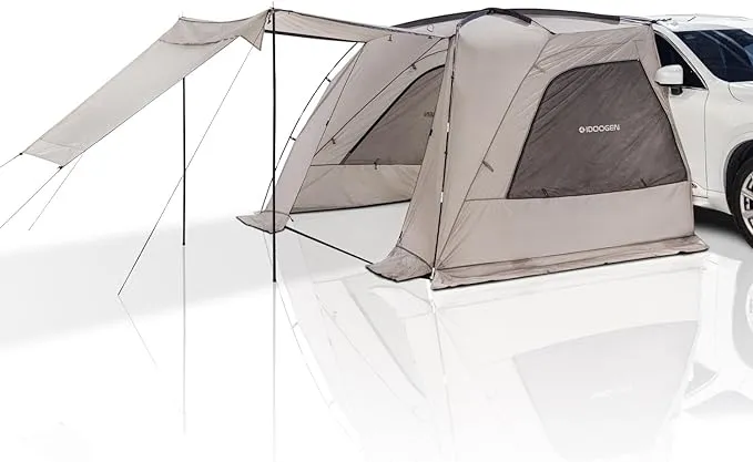 A1 Car Awning Outdoor Tent for SUV/MPV/Van,Achieve Canopy Waterproof Camping Tents with 3 Doors & 2 Mesh Windows,Suitable for The Rear or Side of A Car