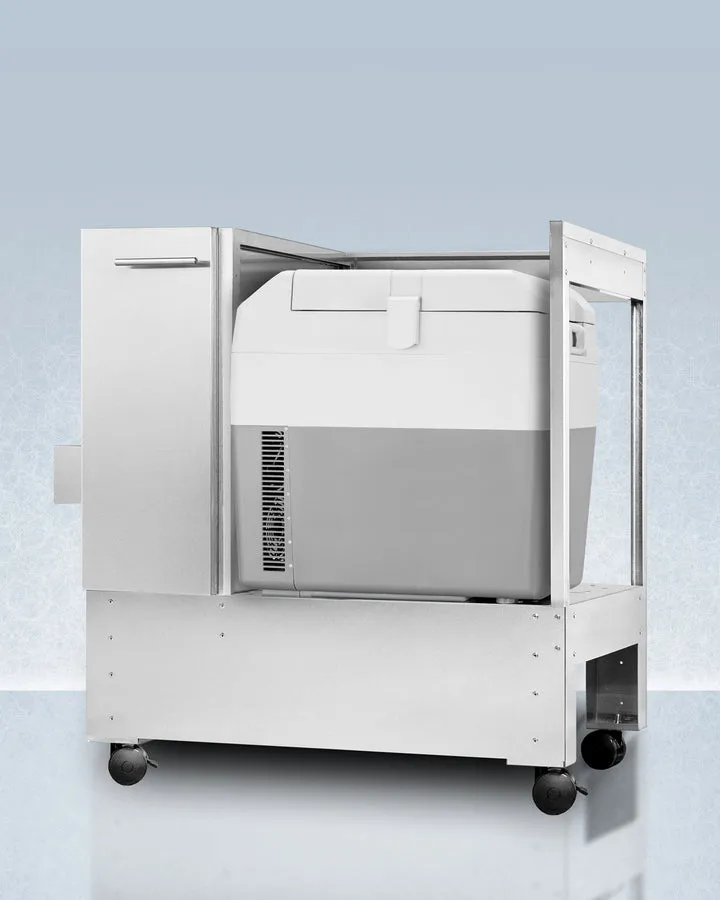 Accucold Stainless Steel Cart with Portable Refrigerator/Freezer - SPRF36CART