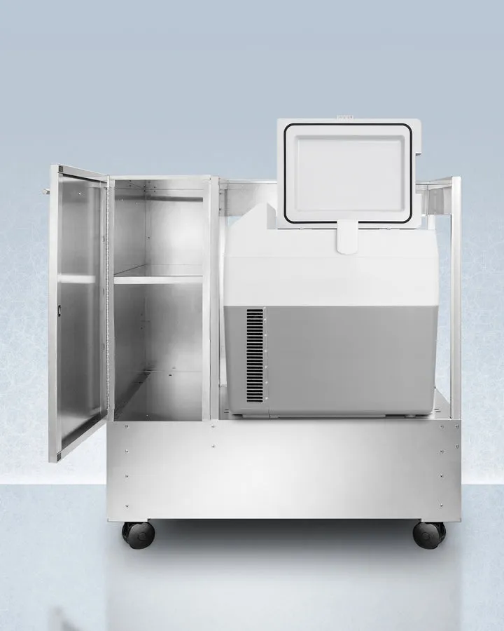Accucold Stainless Steel Cart with Portable Refrigerator/Freezer - SPRF36CART