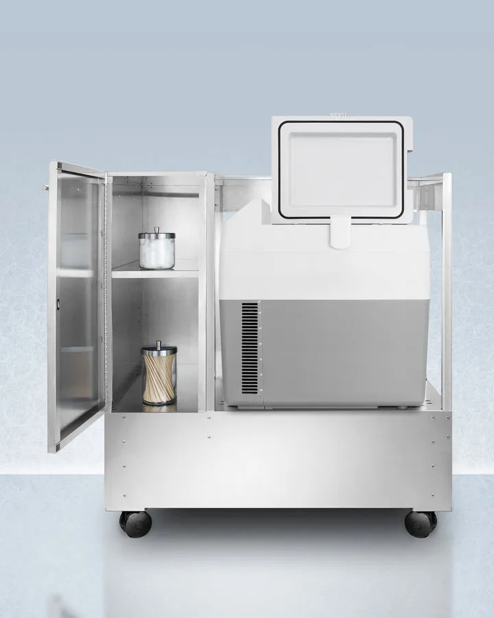 Accucold Stainless Steel Cart with Portable Refrigerator/Freezer - SPRF36CART