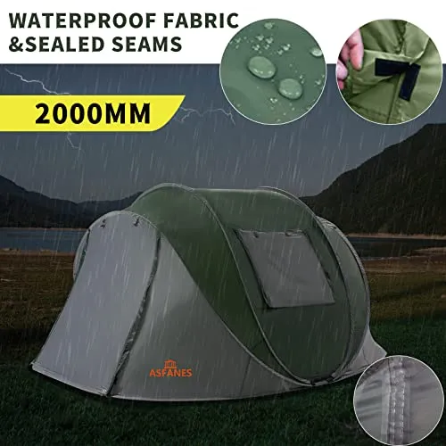 ASFANES Easy Pop Up Tent,4 Person Waterproof Tent Automatic