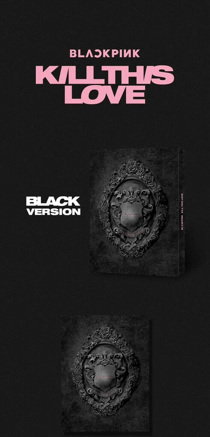 BLACKPINK [KILL THIS LOVE] 2nd Mini Album [BLACK] Ver CD 52p Book Photo Zine Accordion Lyrics Book 4p Card  1p Polaroid Card Sticker Set 1p Poster(On pack) TRACKING CODE
