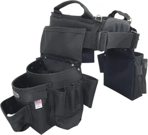 BOULDER BAG Ultimate Pro Framer MAX Triple Combo with Comfort Back Support Tool Belt, Quick Release Buckle, Heavy Duty, Black (Large 33-36 Inches), Made in USA