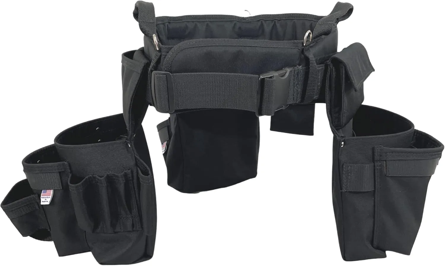 BOULDER BAG Ultimate Pro Framer MAX Triple Combo with Comfort Back Support Tool Belt, Quick Release Buckle, Heavy Duty, Black (Large 33-36 Inches), Made in USA