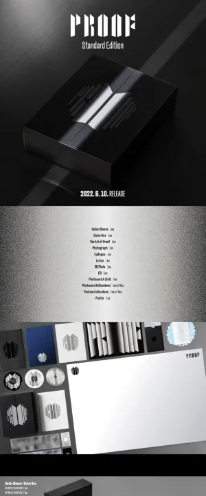 BTS Proof Anthology Album SET(Standard Compact) Edition CD 1p Folded Poster 1p Mini Poster On Pack The Art Of Proof Booklet Photograph Epilogue Lyrics PhotoCard SET Discography Guide Tracking Sealed