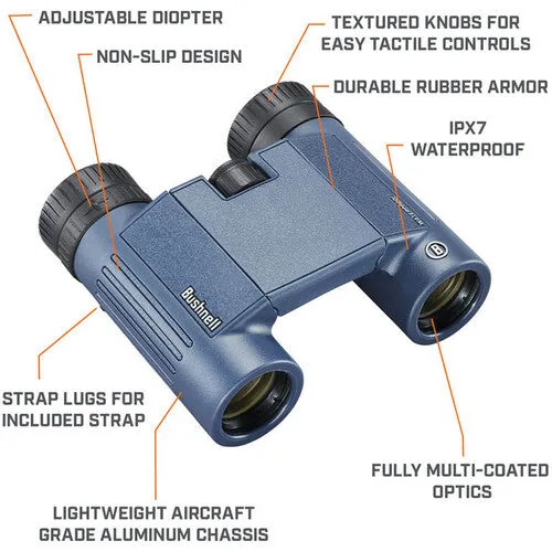Bushnell 10x25 H2O Compact Binoculars (Dark Blue)