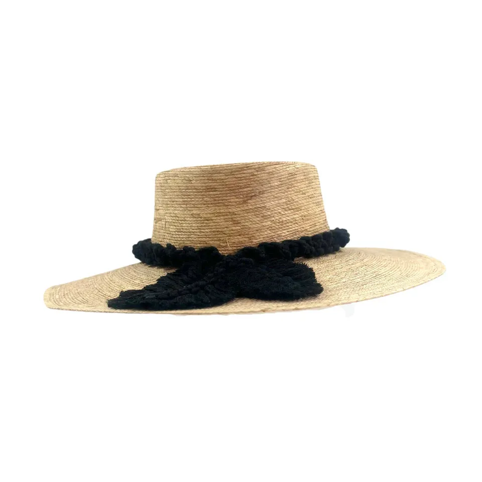 by Del Reo Luxury Vintage Macrame Palm Leaf Hat