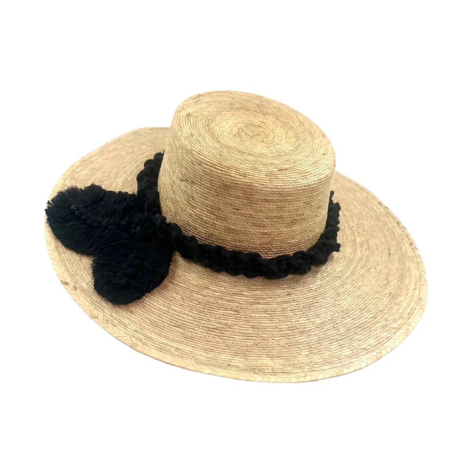 by Del Reo Luxury Vintage Macrame Palm Leaf Hat