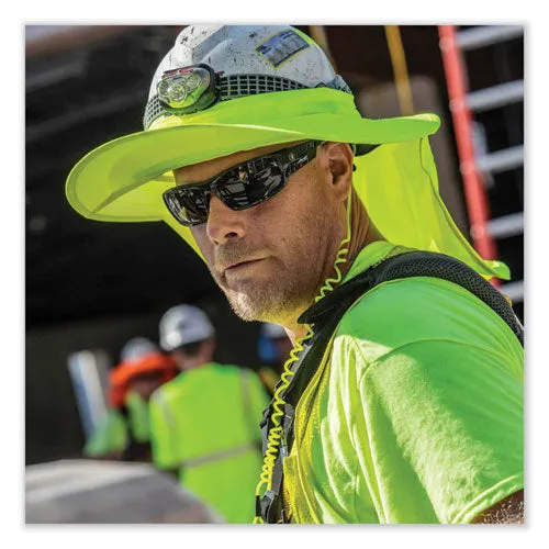 Chill-its 6660 Hard Hat Brim   Neck Shade, 19.5 X 9.75, Lime