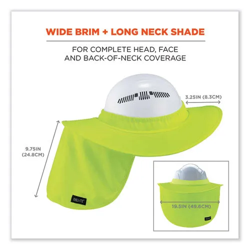 Chill-its 6660 Hard Hat Brim   Neck Shade, 19.5 X 9.75, Lime