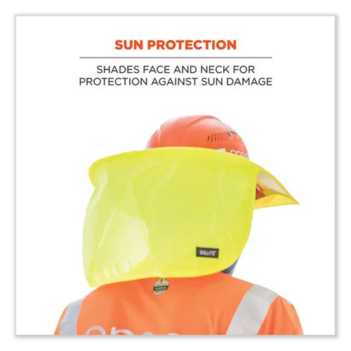 Chill-its 6660 Hard Hat Brim   Neck Shade, 19.5 X 9.75, Lime
