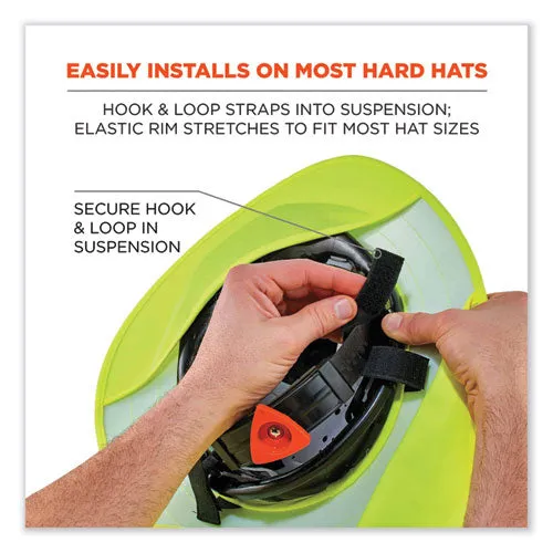 Chill-its 6660 Hard Hat Brim   Neck Shade, 19.5 X 9.75, Lime