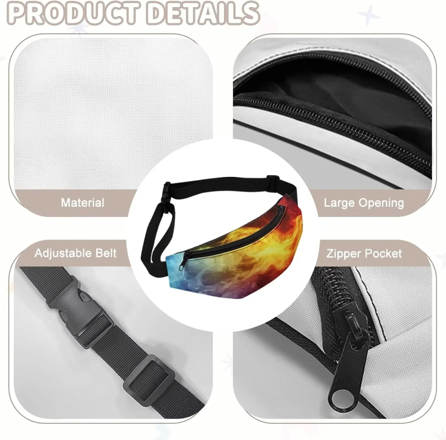 Cozeyat Fire Kids Fanny Pack Crossbody Bags for Boys Festival Bag Small Cute Fanny Packs Fashionable Concert Accessories