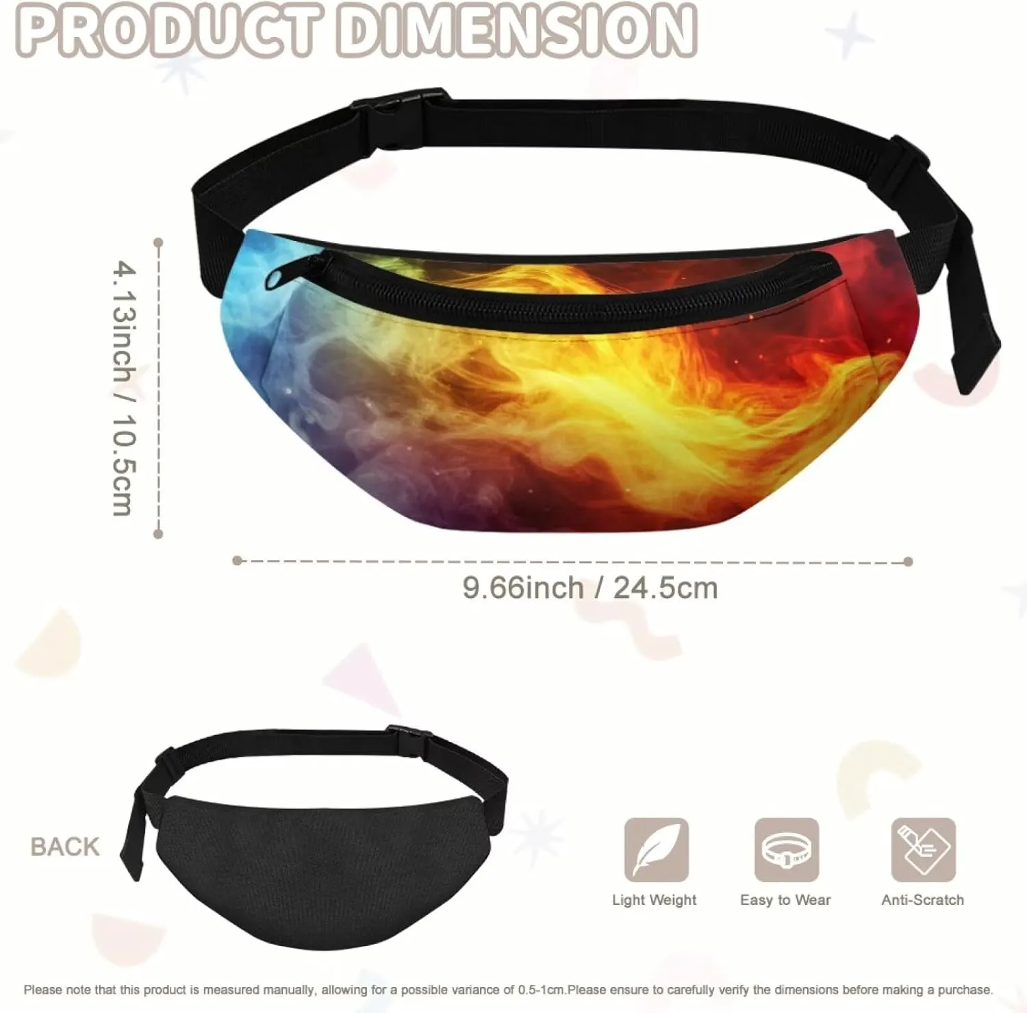Cozeyat Fire Kids Fanny Pack Crossbody Bags for Boys Festival Bag Small Cute Fanny Packs Fashionable Concert Accessories