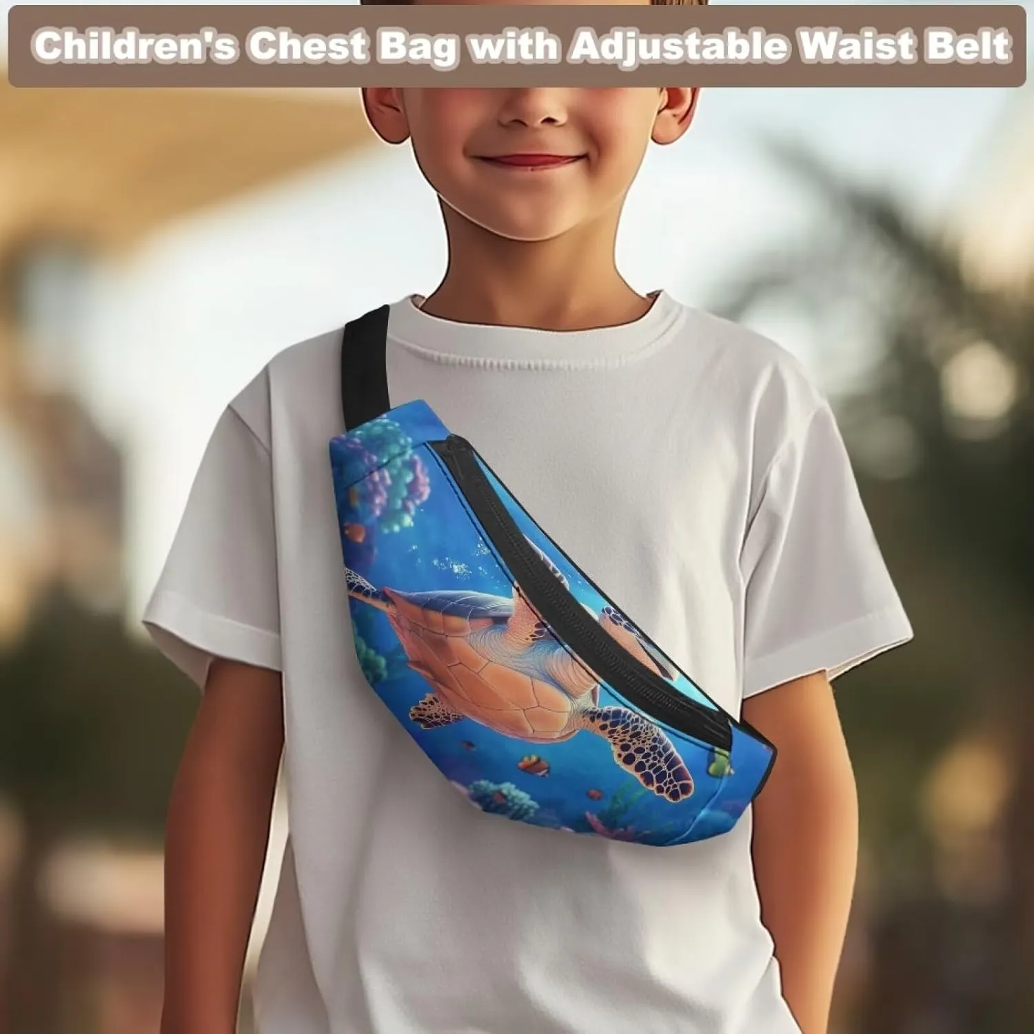 Cozeyat Ocean Dolphin Kids Fanny Pack Fanny Pack Ages 4-6 6-8 8-12 Small Kids Belt Bag Toddler Fanny Pack Gift Boys Crossbody Sling Purse Teens Cute Stuff Pouch Bum Bag