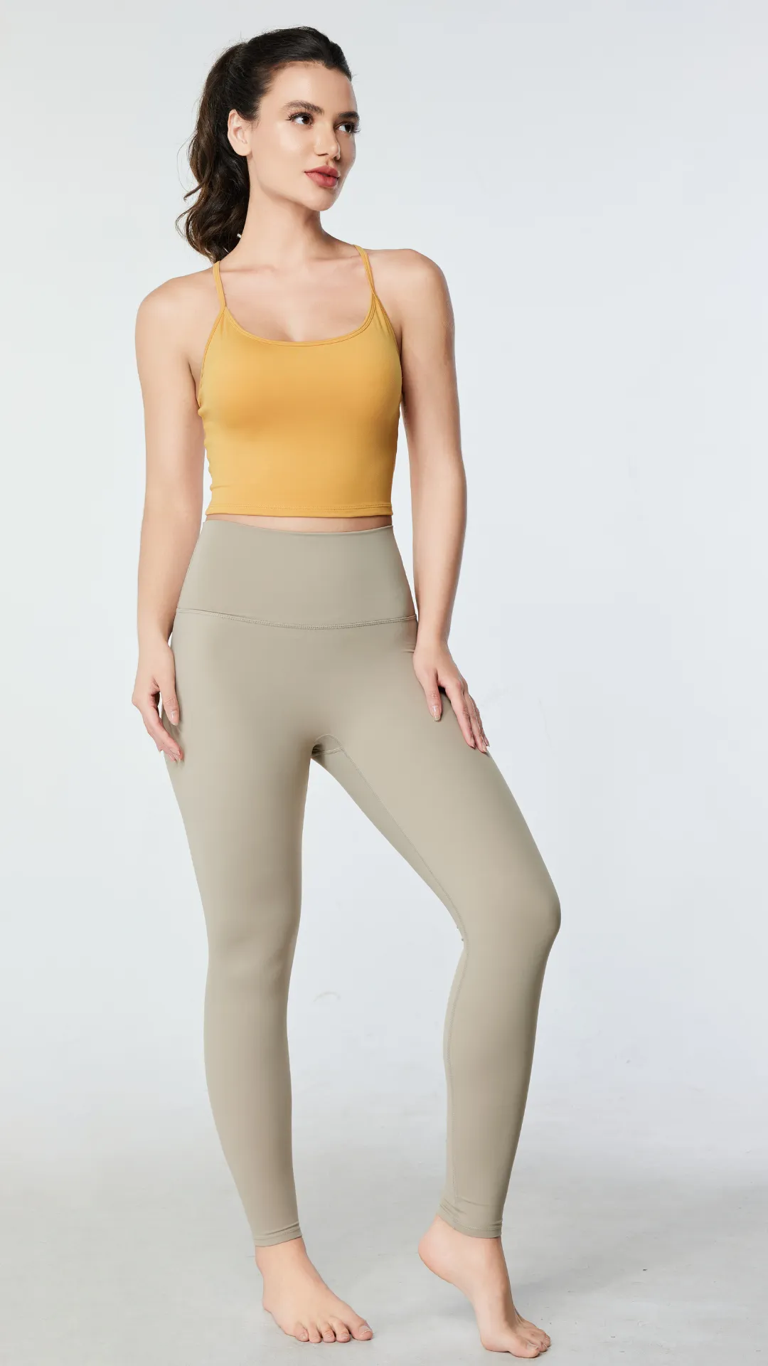 Essential Yoga Leggings with Back Pocket - Multiple Colors Asian Length