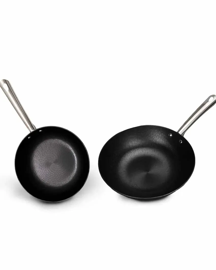 Fancy Non Stick Wok With Frypan | Safe For All Cooktops
