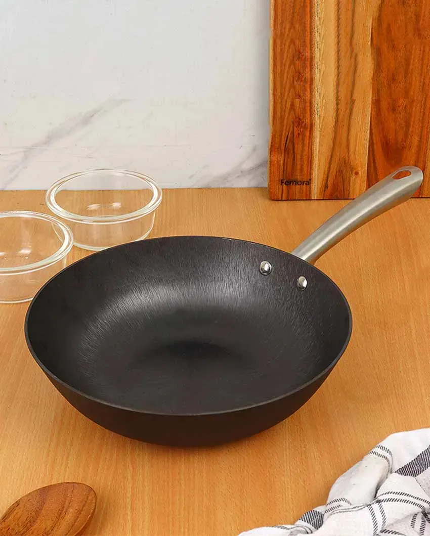 Fancy Non Stick Wok With Frypan | Safe For All Cooktops