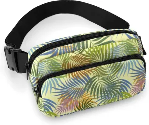 Fanny Pack for Women Men Colorful Palm Summer Belt Bag Tropical Waist Pack Bum Bag for Running Cycling Hiking Travel Workout with Adjustable Strap