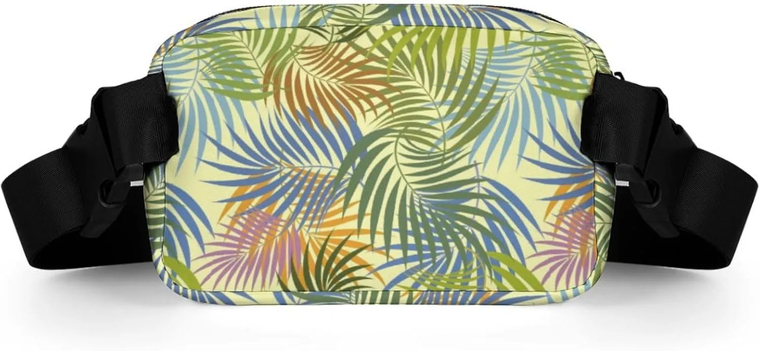 Fanny Pack for Women Men Colorful Palm Summer Belt Bag Tropical Waist Pack Bum Bag for Running Cycling Hiking Travel Workout with Adjustable Strap
