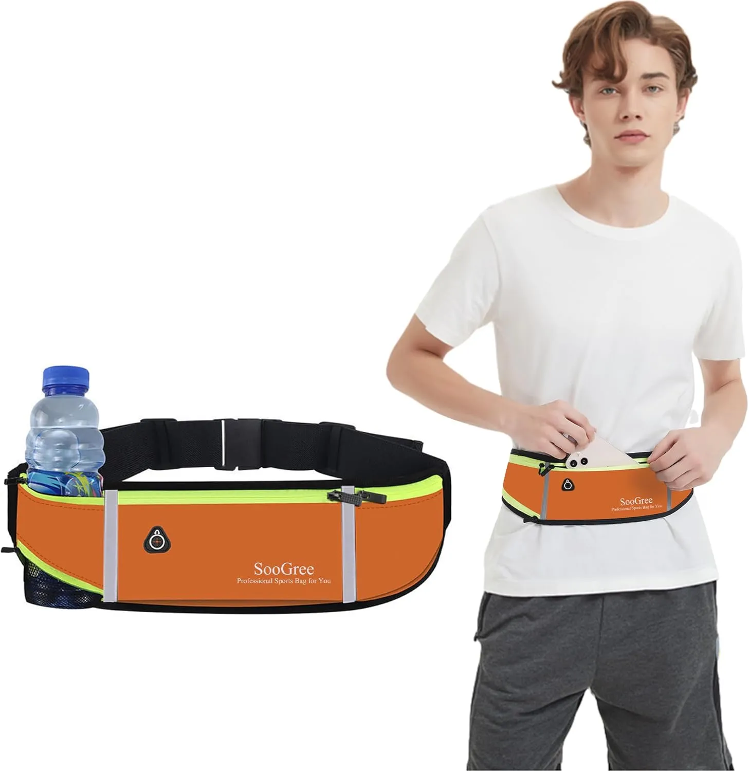 Fanny Packs, Running Belt Pack, Waist Pack Bag for Men and Women, Lightweight Runners Water BottleBelt Bag, Phone Holder Money Belt for Traveling Hiking Cycling Walking