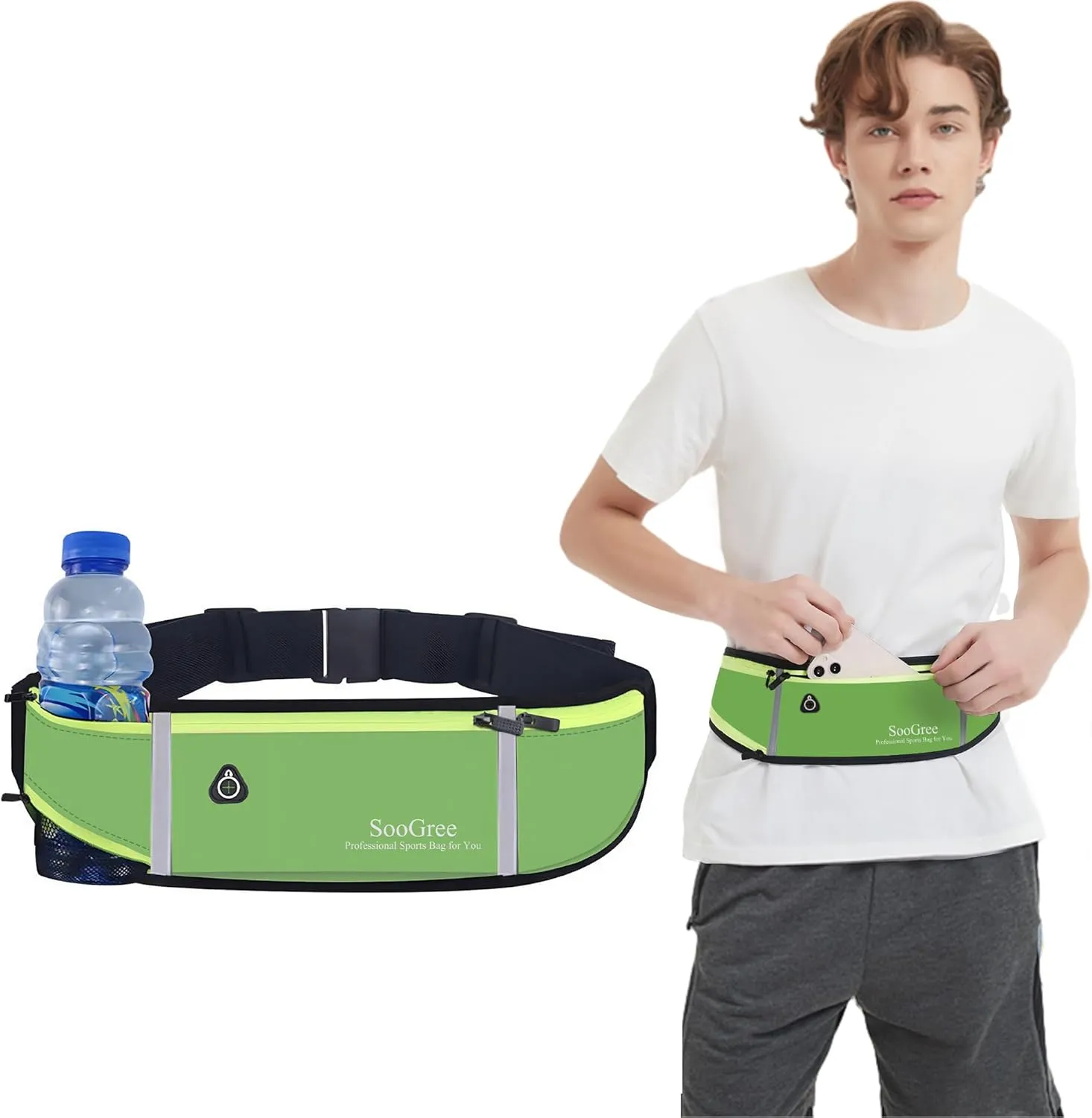 Fanny Packs, Running Belt Pack, Waist Pack Bag for Men and Women, Lightweight Runners Water BottleBelt Bag, Phone Holder Money Belt for Traveling Hiking Cycling Walking