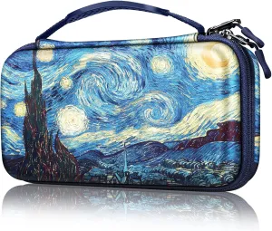 Fintie Carrying Case for Nintendo Switch OLED Model 7.0"/Switch 6.2", Portable Traveler Protective Cover Storage Bag with 10 Game Card Slots & Inner Pocket, Starry Night