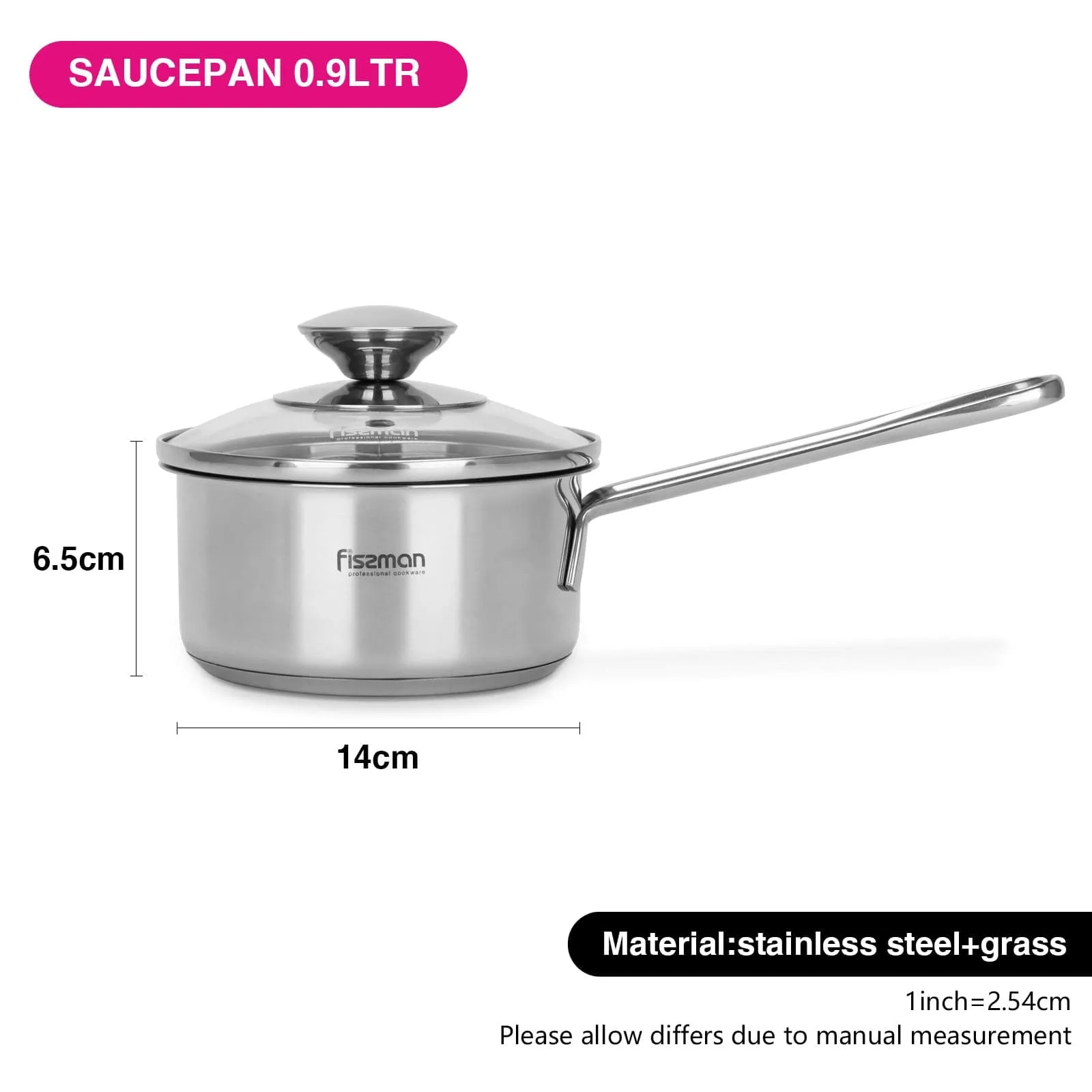 Fissman Bambino Stainless Steel Saucepan With Lid Silver 14?6.5cm