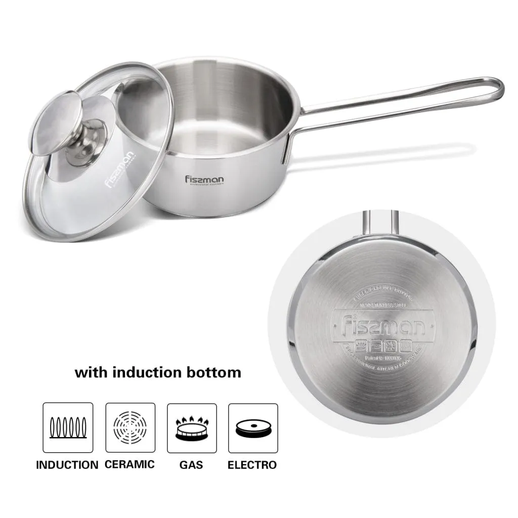 Fissman Bambino Stainless Steel Saucepan With Lid Silver 14?6.5cm