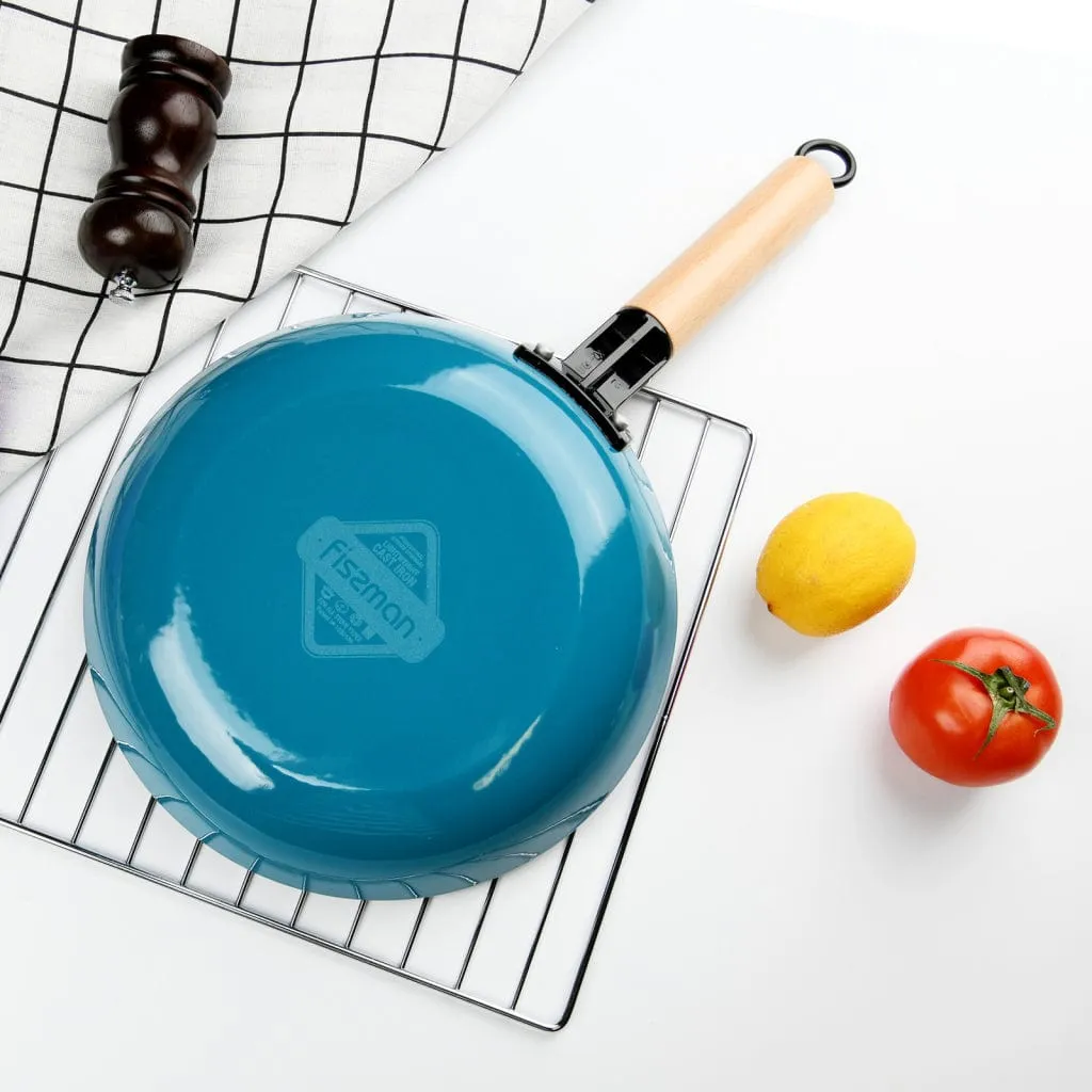 Fissman Frying Pan Seagreen Series 28x5.5cmWith Enamelled Lightweight Cast Iron