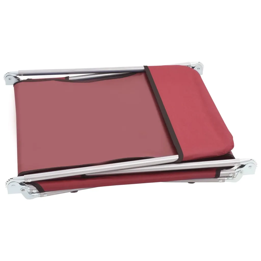 Folding Sun Loungers 2 pcs Steel and Fabric Red