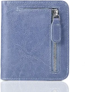 FUNTOR Small Wallets for Women, Ladies Small Compact Bifold Pocket RFID Blocking Genuine Leather Wallet for Women