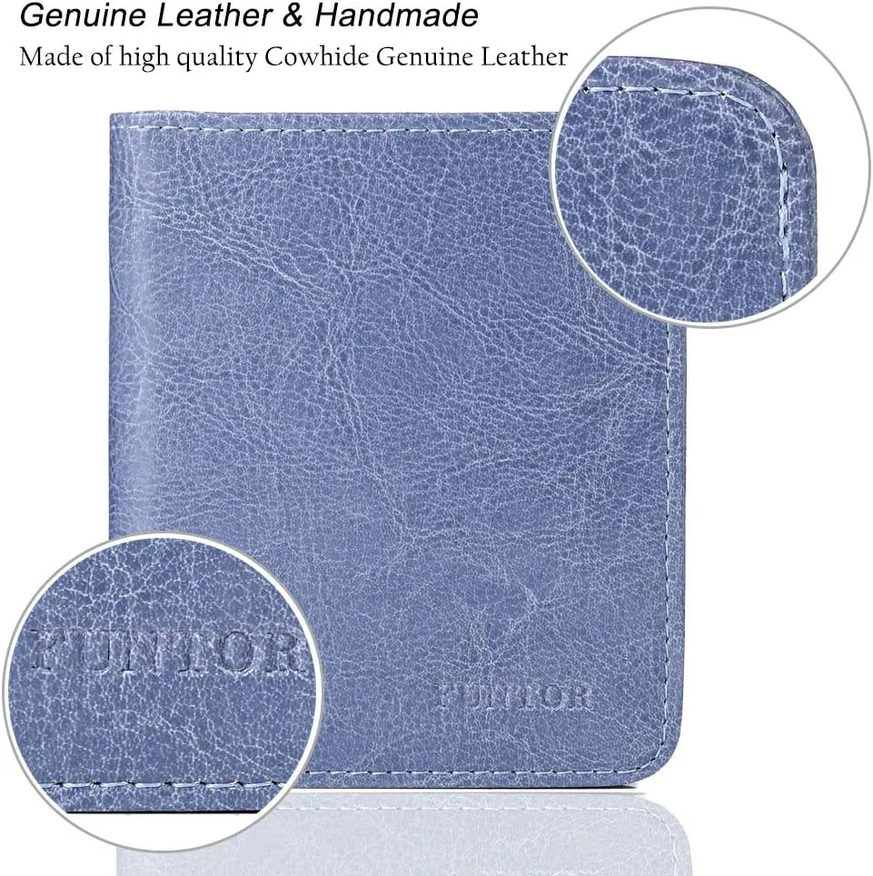 FUNTOR Small Wallets for Women, Ladies Small Compact Bifold Pocket RFID Blocking Genuine Leather Wallet for Women
