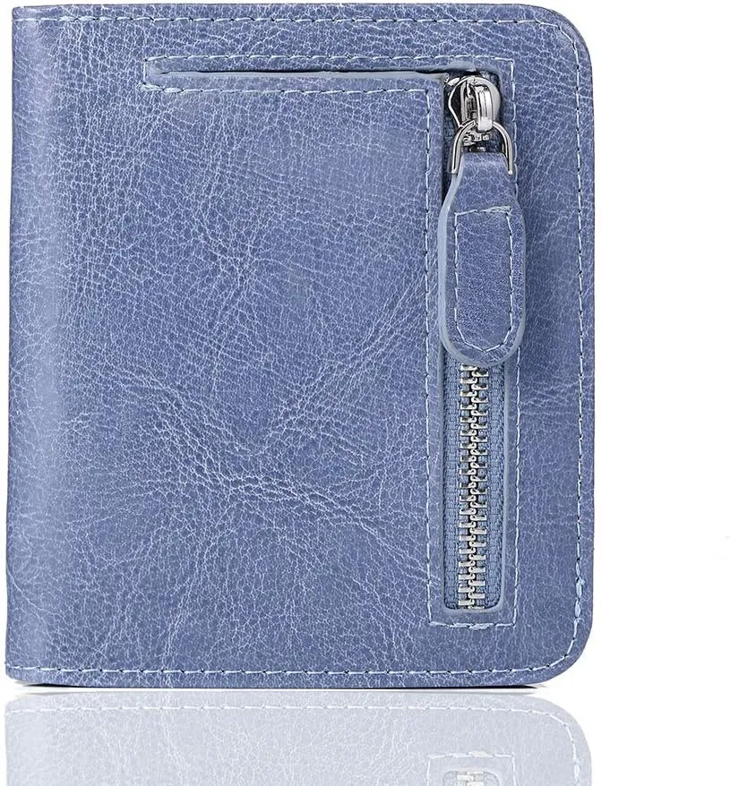FUNTOR Small Wallets for Women, Ladies Small Compact Bifold Pocket RFID Blocking Genuine Leather Wallet for Women