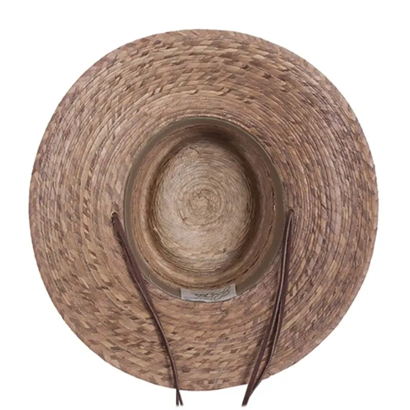 Gambler Burnt Palm Leaf Sun Hat with Lattice Crown upto 2XL- Tula Hats