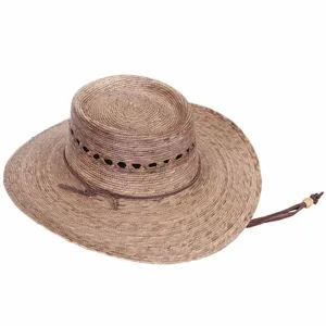 Gambler Burnt Palm Leaf Sun Hat with Lattice Crown upto 2XL- Tula Hats