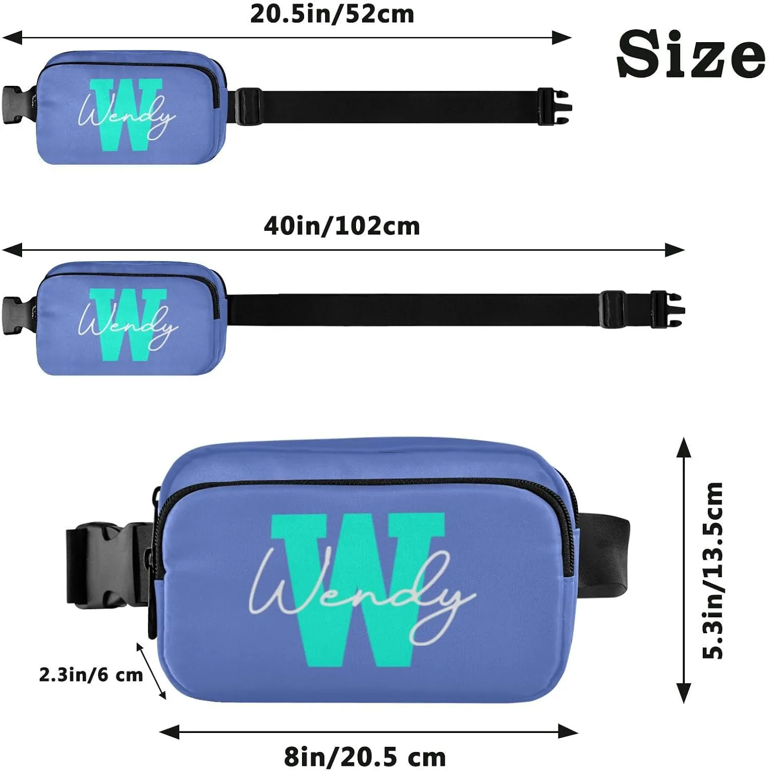 Generic Royal Custom Fanny Packs for Women Belt Bag Cross Body Waterproof Fanny Pack Fashion Waist Packs with Adjustable Strap Crossbody Bag for Traveling Running Sports Hiking Men