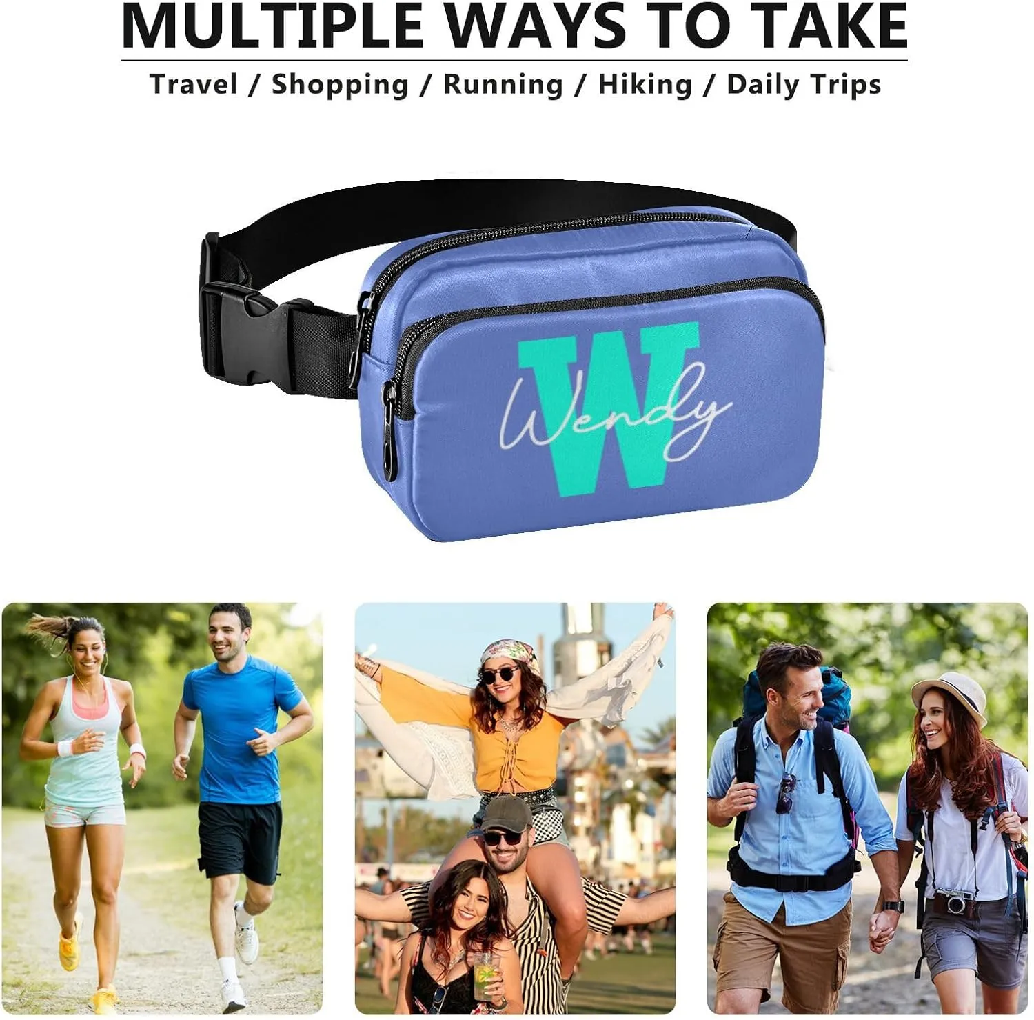 Generic Royal Custom Fanny Packs for Women Belt Bag Cross Body Waterproof Fanny Pack Fashion Waist Packs with Adjustable Strap Crossbody Bag for Traveling Running Sports Hiking Men