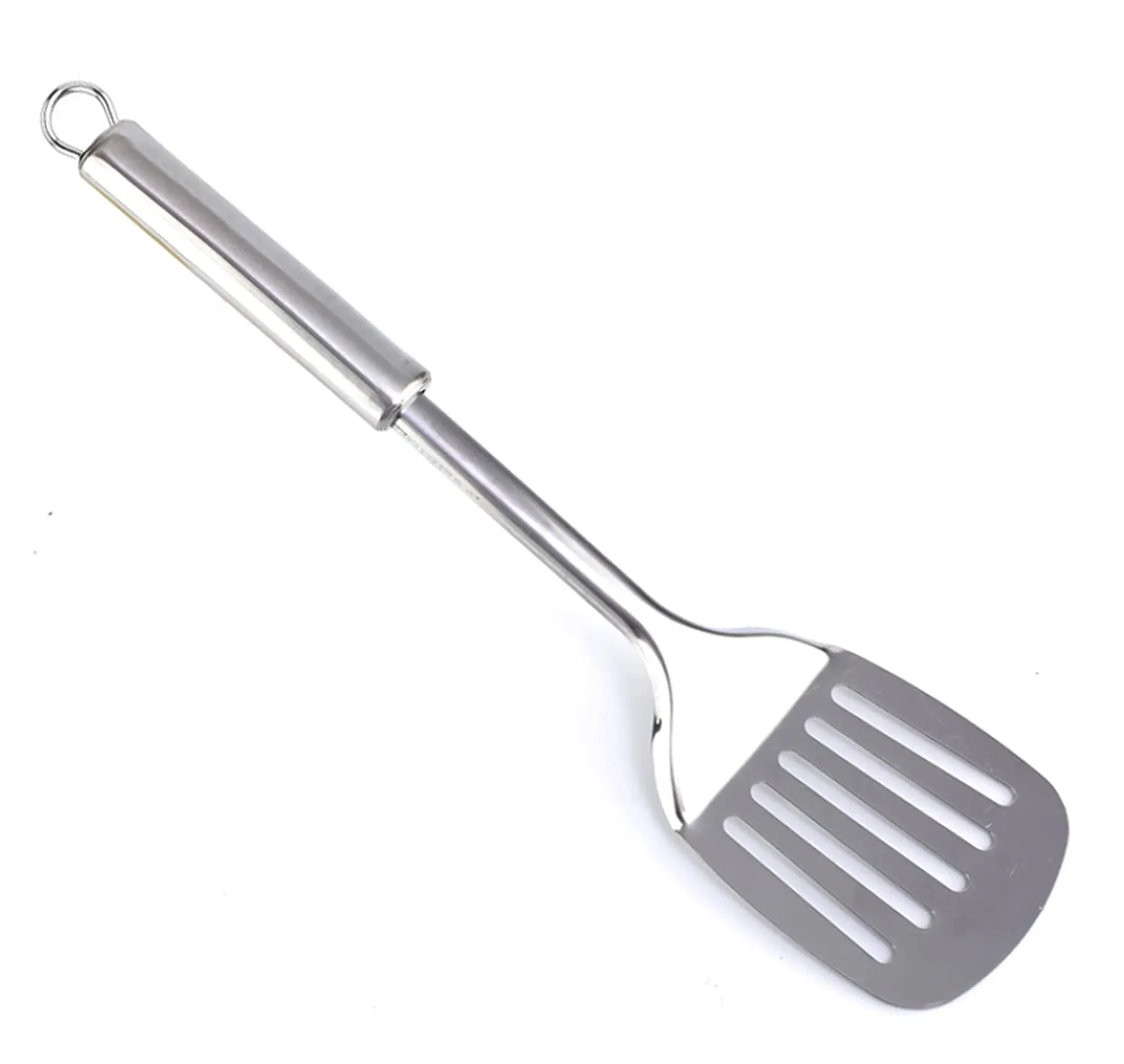 Heart Home Multiuses Serving & Cooking Stainless Steel Kitchen Tool & Utensil, Set of 4 (Skimmer & Spatula & Solid Turner & Slotted Turner) (Silver)