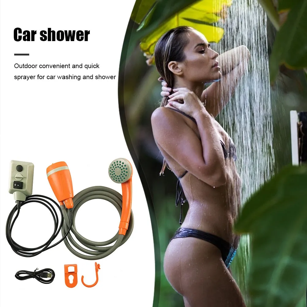 High Quality Portable USB Charge Car Washer Shower Pump Set Outdoor Camp Hiking Bathing