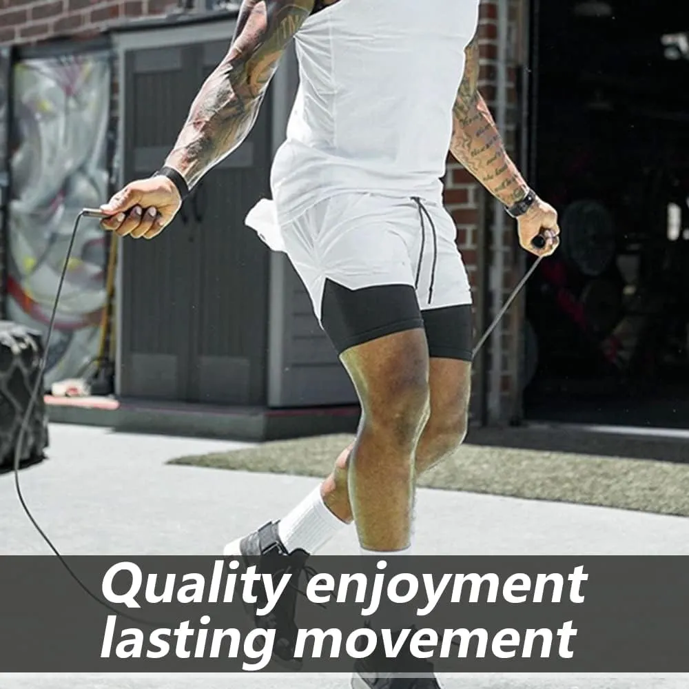 JWJ Men's Running Athletic Workout Sports Mens 2 in 1 Shorts Breathable Gym Short for Men with Pocket