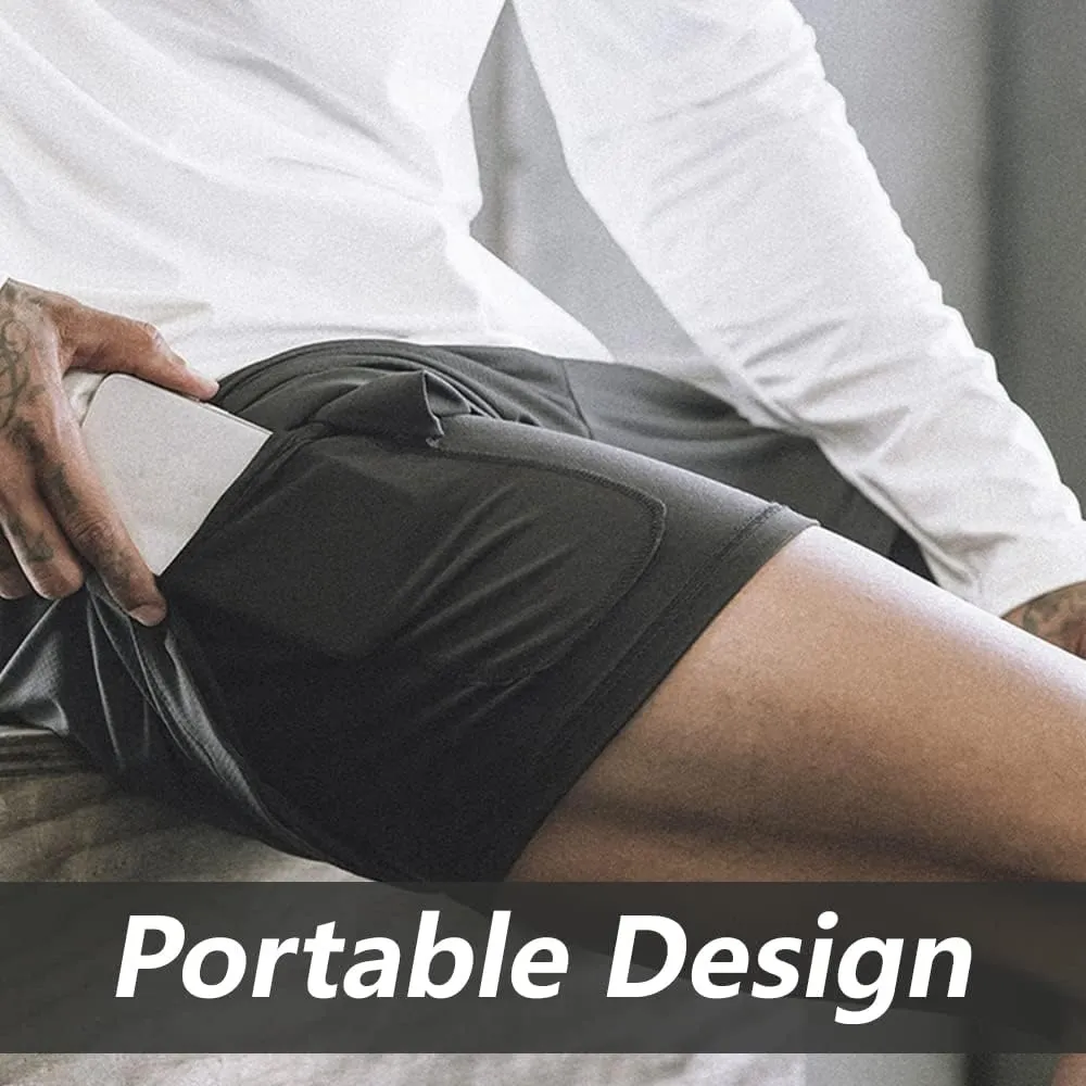 JWJ Men's Running Athletic Workout Sports Mens 2 in 1 Shorts Breathable Gym Short for Men with Pocket