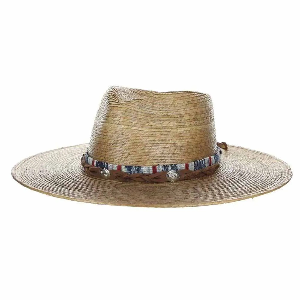 Laeila Natural Palm Safari Hat with Aztec Band - Scala Hats
