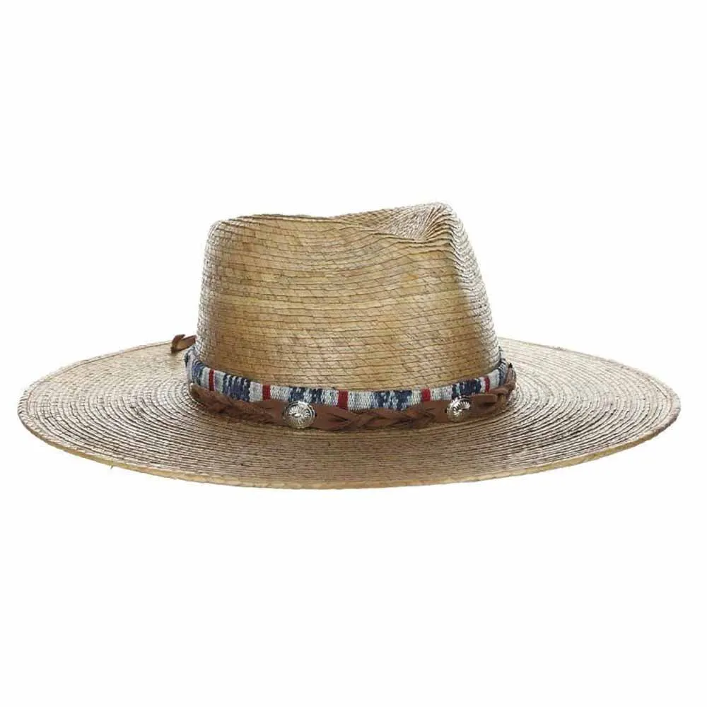 Laeila Natural Palm Safari Hat with Aztec Band - Scala Hats