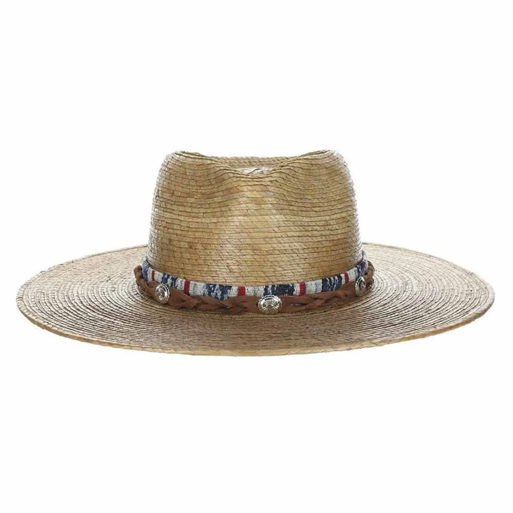 Laeila Natural Palm Safari Hat with Aztec Band - Scala Hats